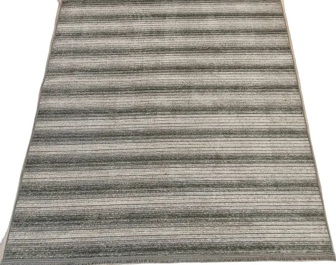 Koberec Saloon Grey – sivý pruhovaný vzor, nízky vlas Rozmer: 80x200 cm