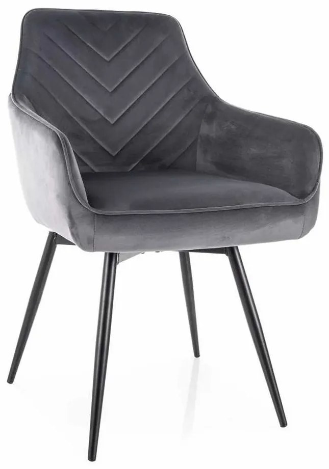 Jedálenská stolička Montale Velvet, sivá