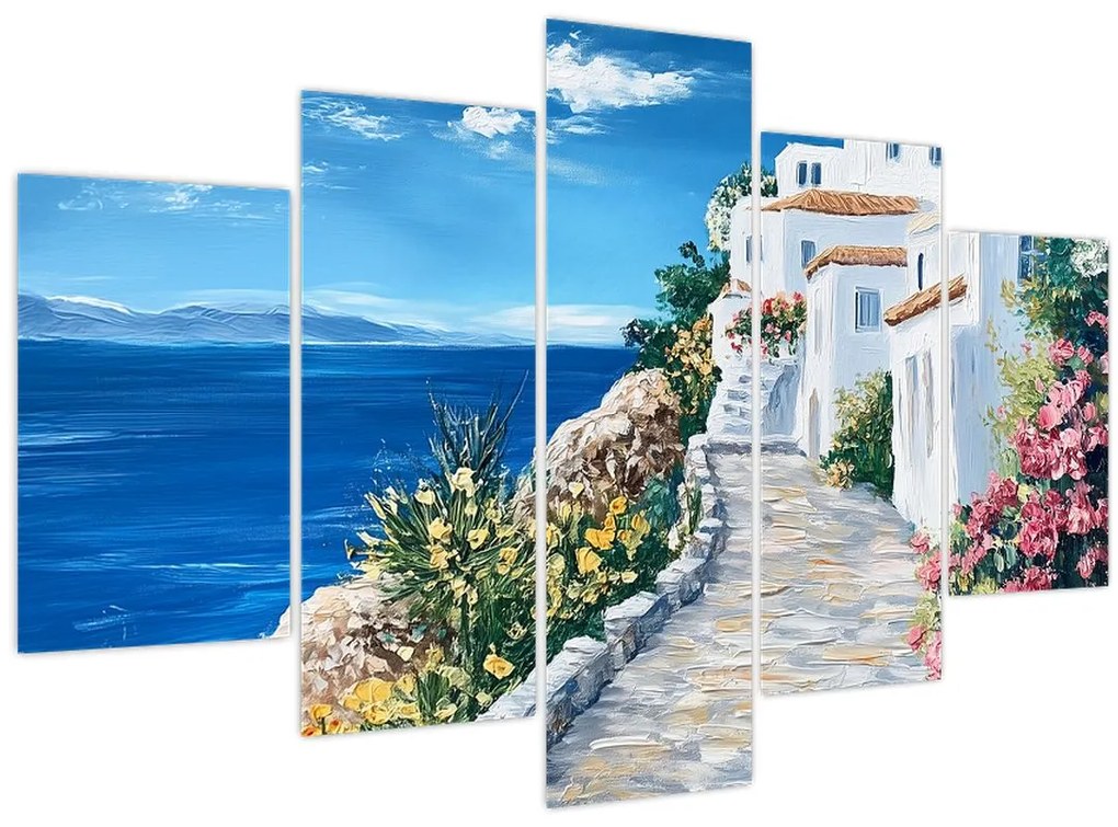 Obraz - Ulička pri mori (150x105 cm)