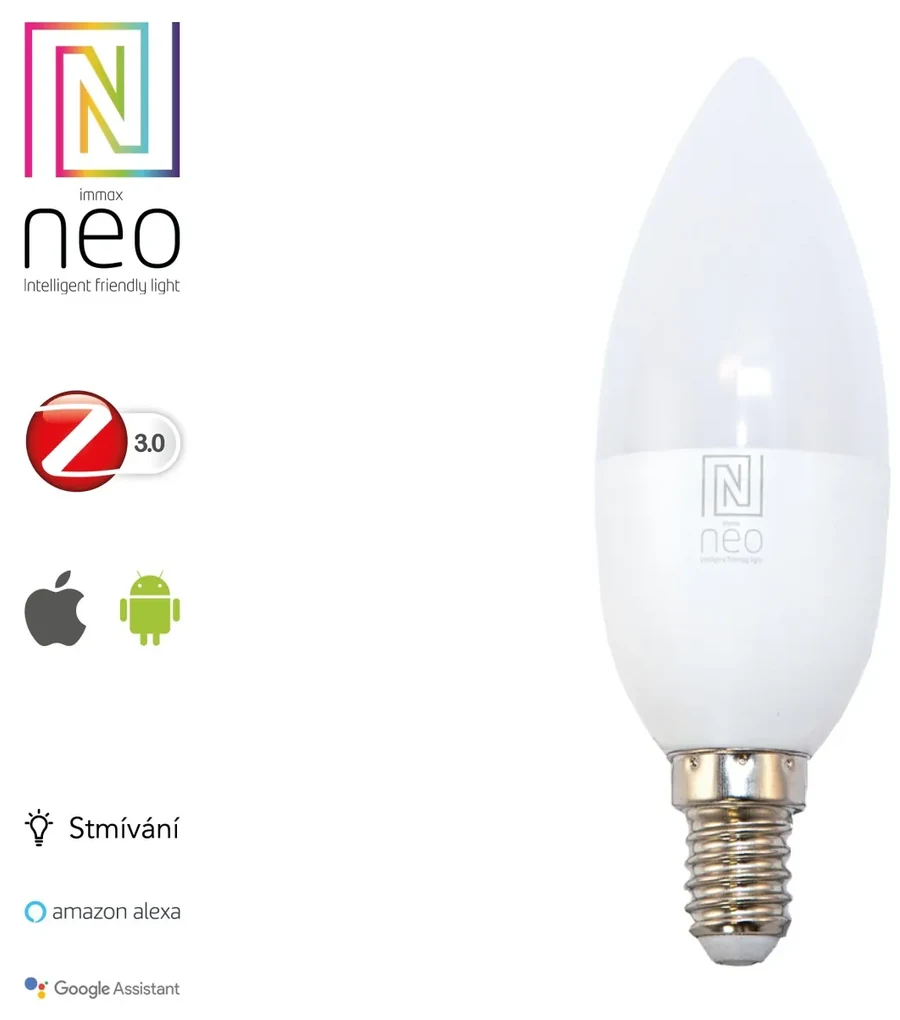 Immax SMART LED žiarovka 5W E14 stmievateľná 07002L