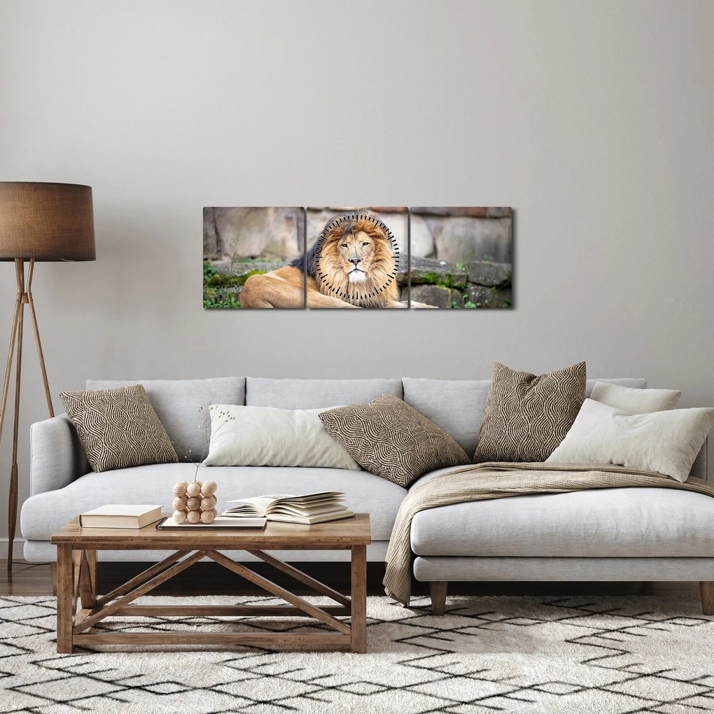 Obraz leva (s hodinami) (90x30 cm)
