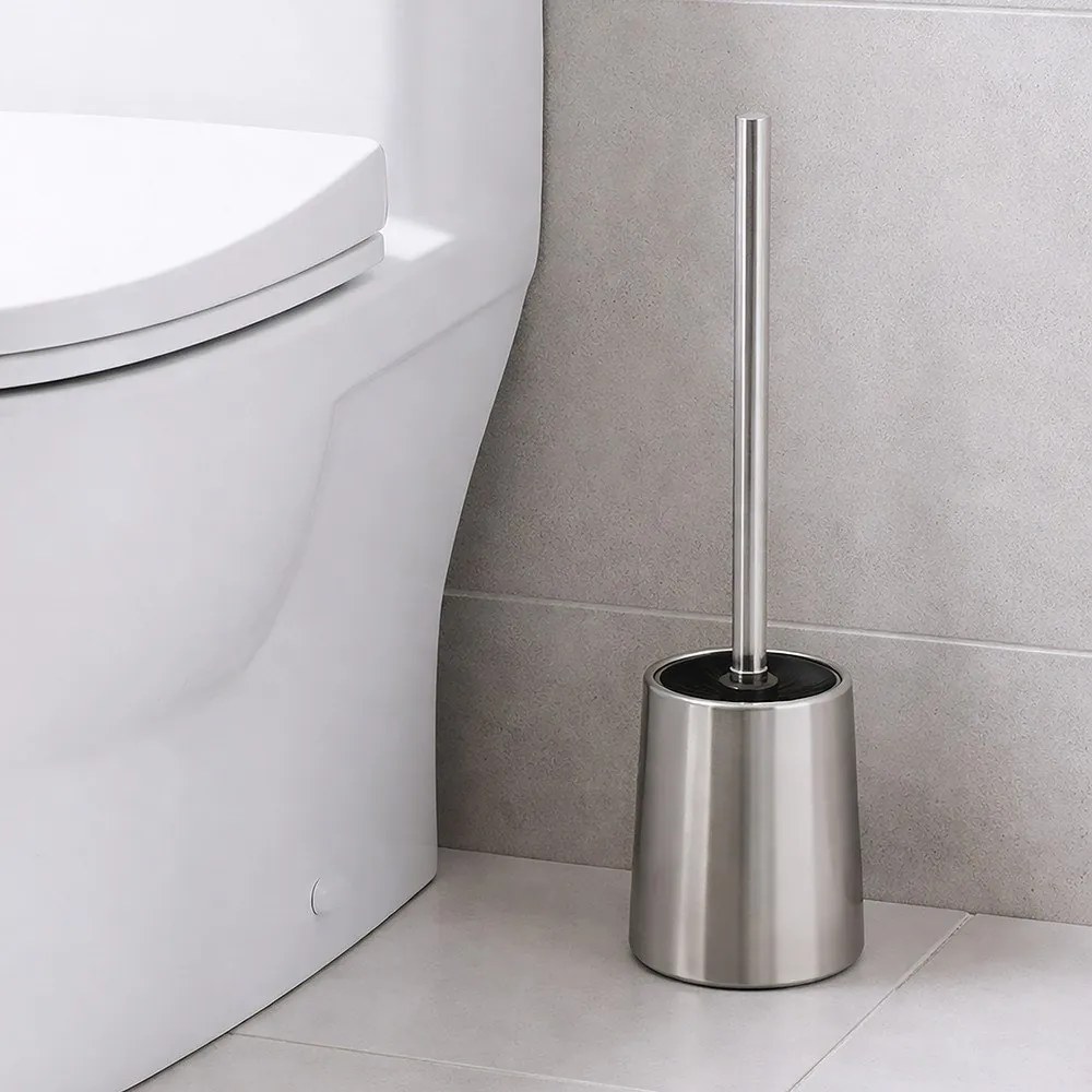 WC kefa z nehrdzavejúcej ocele v matne striebornej farbe – Orion