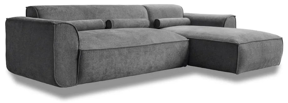 Sivá rohová pohovka (pravý roh) Flex Felix – Miuform