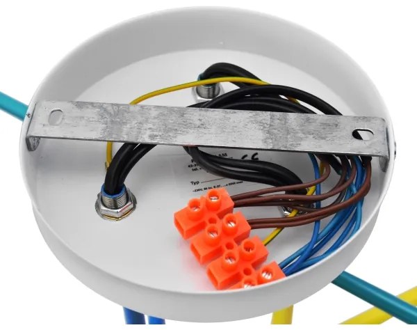 Prisadený luster CAMBRIDGE 6xE27/20W/230V modrá/červená/oranžová