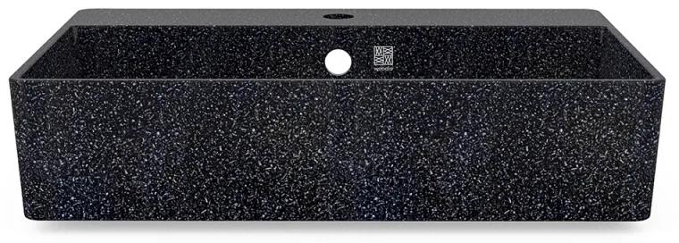 Umývadlo Cube60, čierne char / závesné s otvorom na batériu