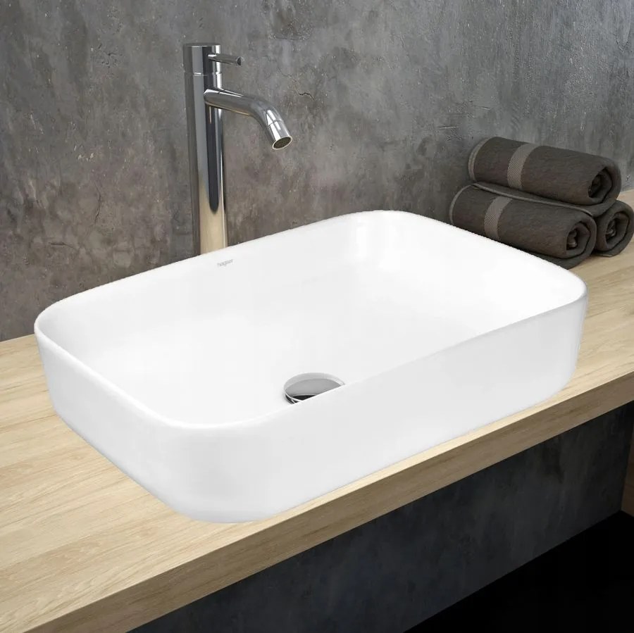 Hagser Dita, umývadlo na dosku, 50x38,5 cm, biela, HGR50000040