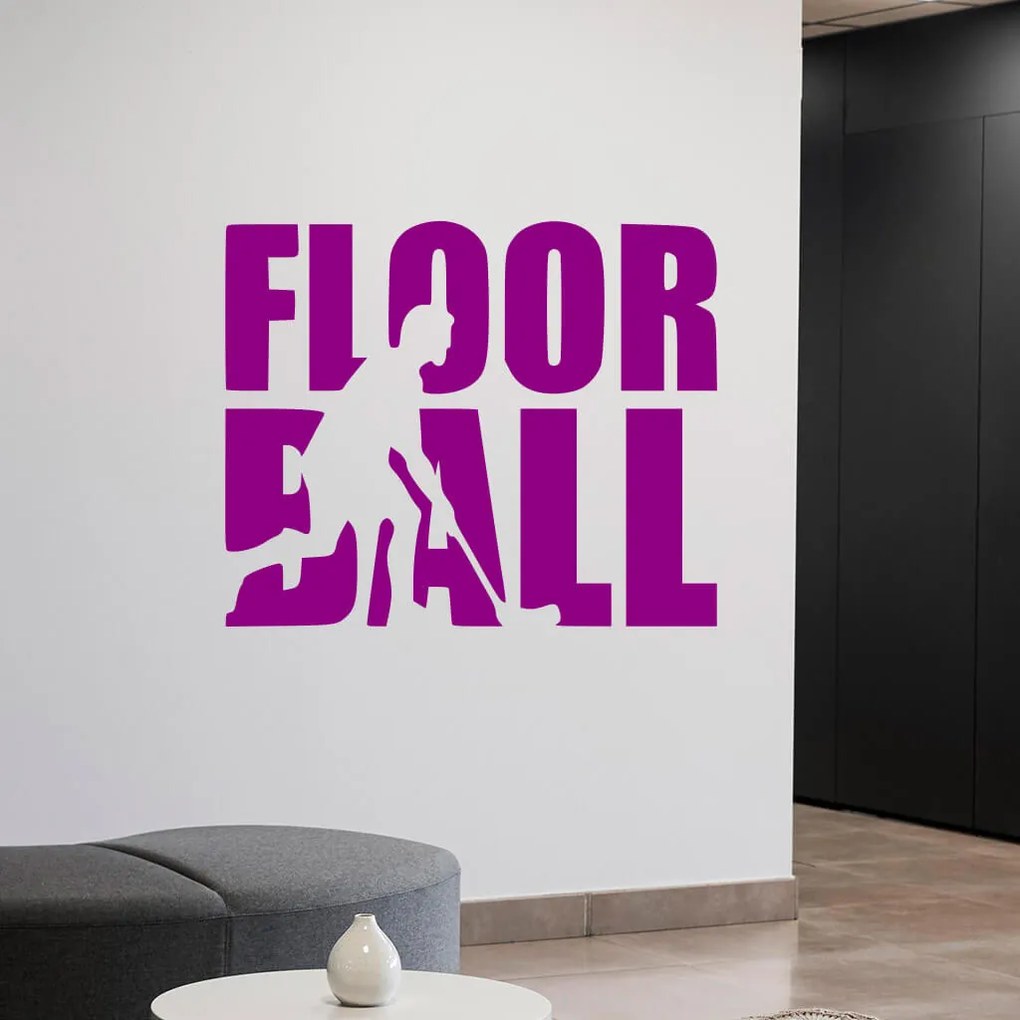 Veselá Stena Samolepka Nápis Floorball Farba: zelená, Veľkosť: 100 x 82 cm