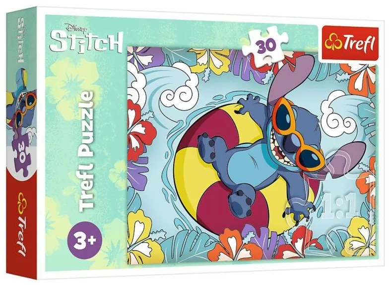 Puzzle Lilo&Stitch na dovolenke 27x20cm 30 dielikov v krabičke