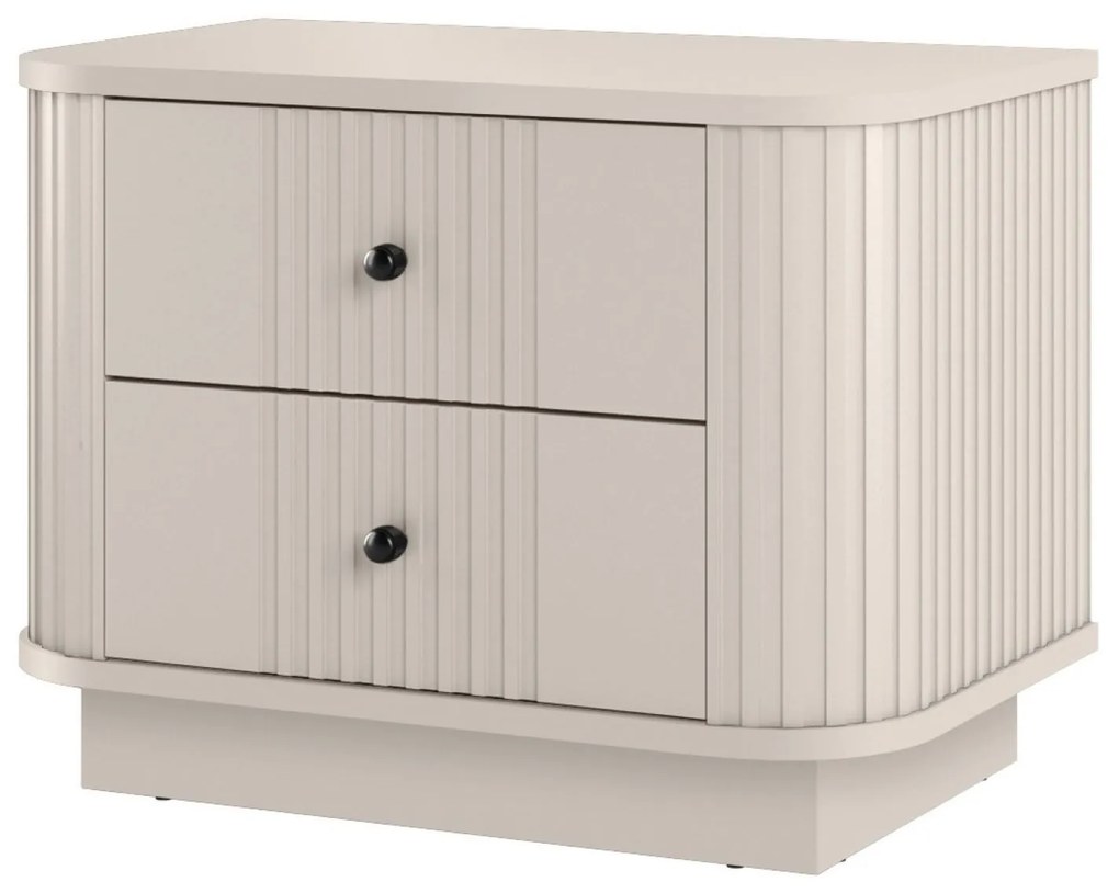 Súprava nočných stolíkov Vesper 56 cm - kašmír / čierne úchytky