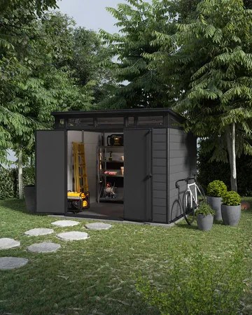 Záhradný domček Keter Cortina 9x7 grafitový, s podlahou