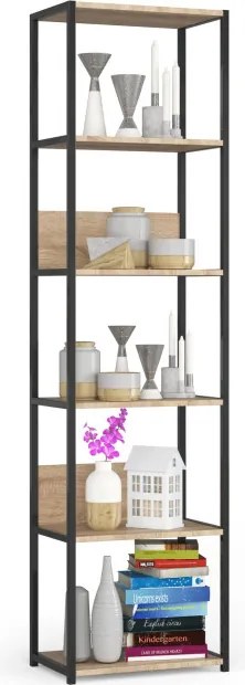 Policový regál 500 čierny / dub sonoma