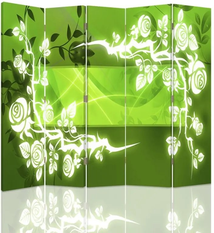 CARO Paraván - Roses - Abstraction | päťdielny | jednostranný 180x150 cm