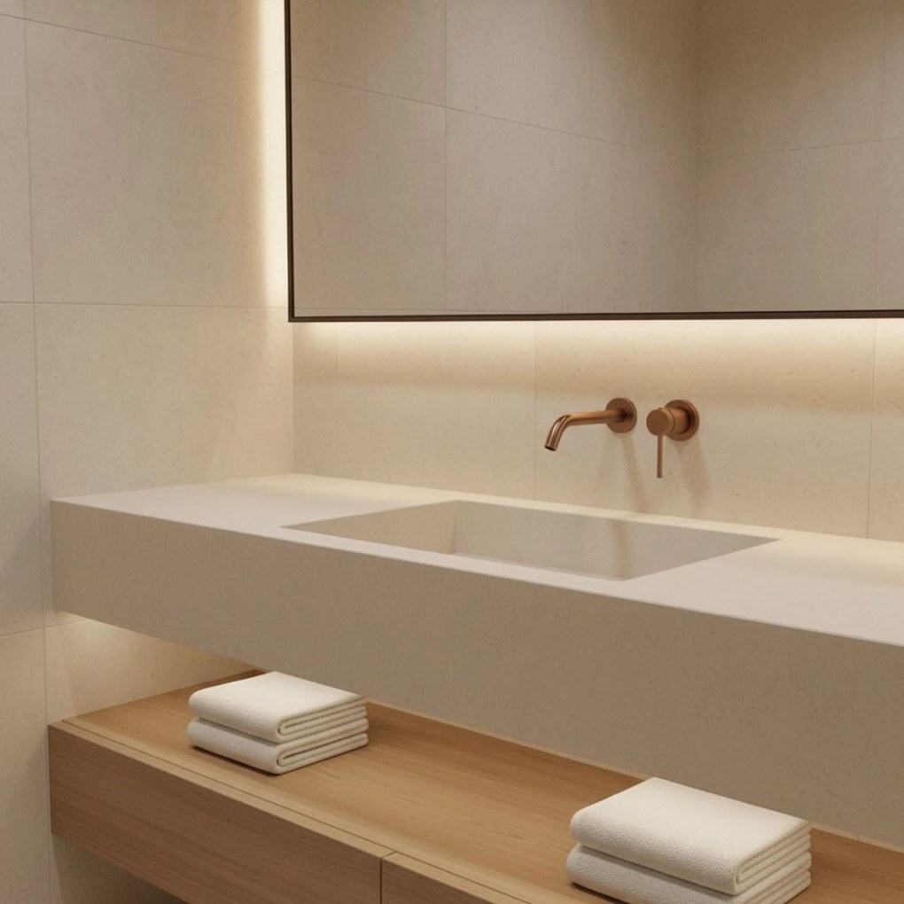 Rea Clif, umývadlová podomietková batéria, medená matná, REA-B5842