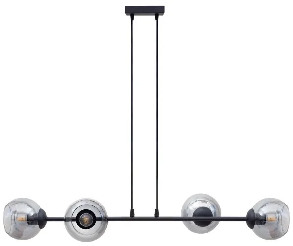 Luster na lanku LATIL 4xE27/60W/230V čierna