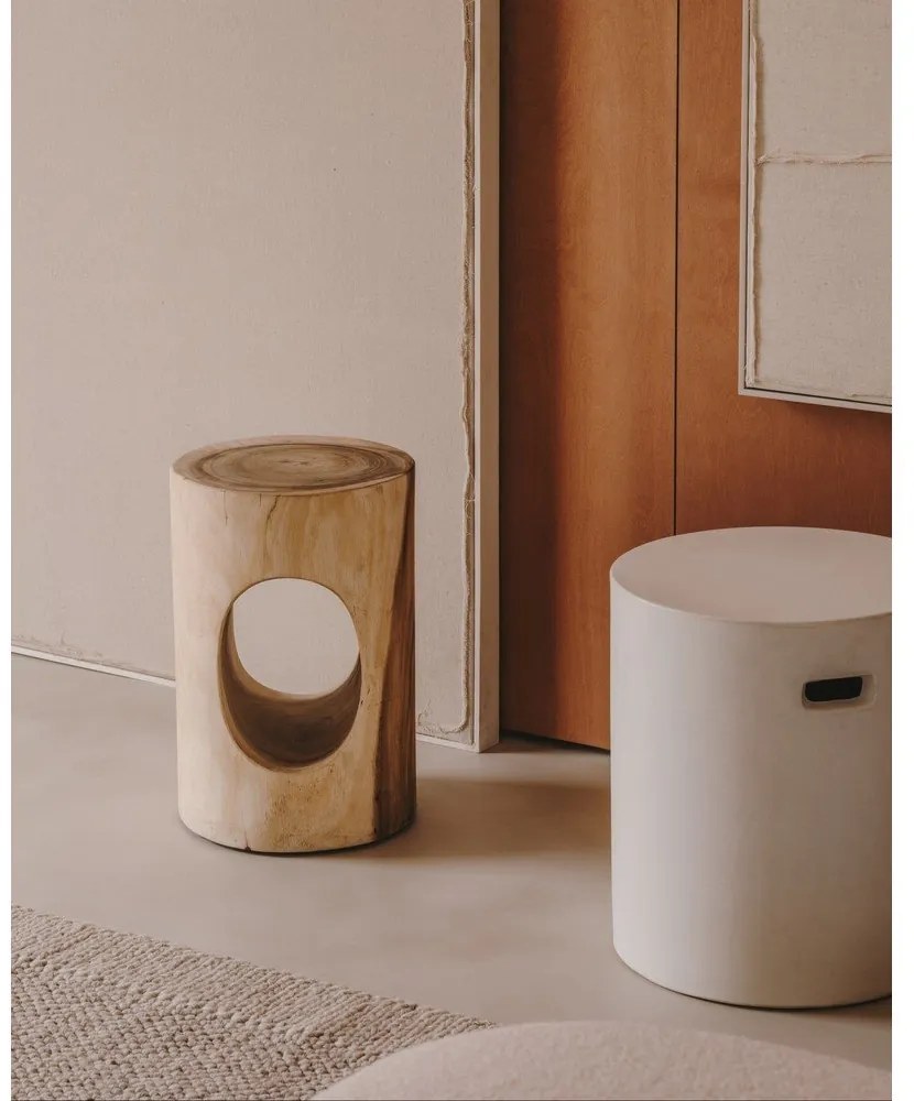 Okrúhly odkladací stolík z masívu munggur ø 30 cm Halker – Kave Home