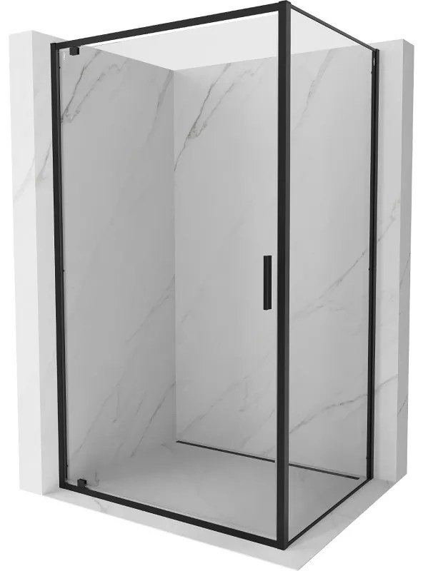Mexen Exo, sprchovací kút s krídlovými dverami 70 x 85 cm, 6mm číre sklo, čierny profil, 8181-070-085-70-00