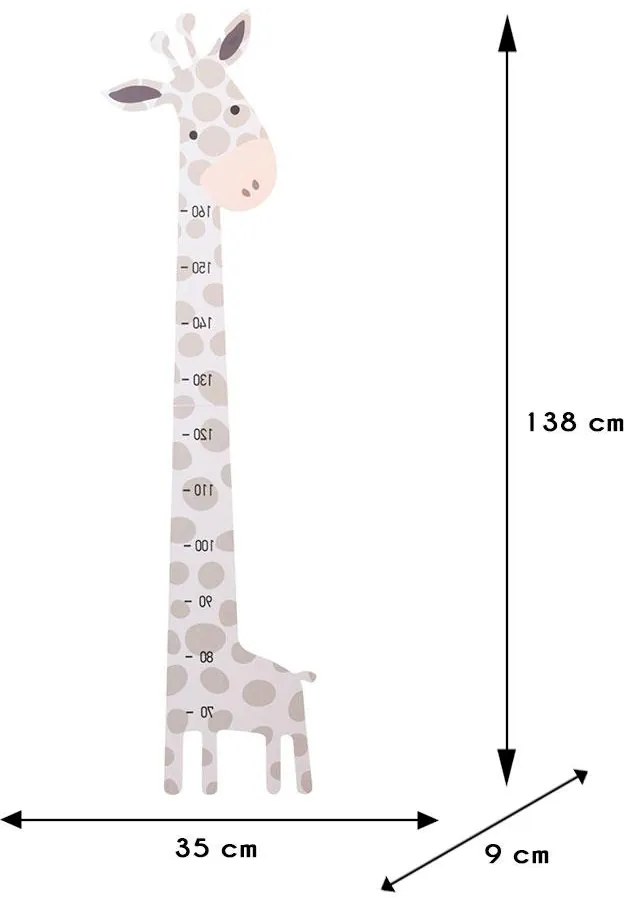 Detská drevená dekorácia na stenu Baby Giraffe 35x138 cm