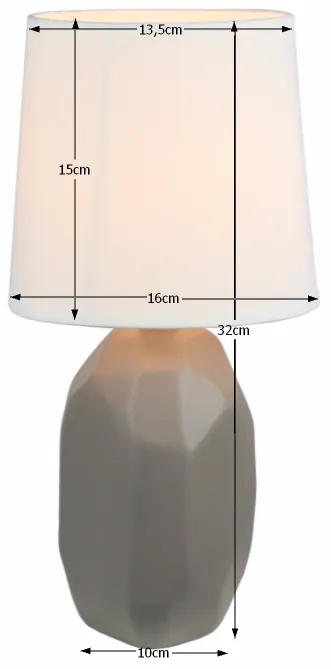 Stolná lampa Qenny Typ 3 - hnedá Taupe / biela