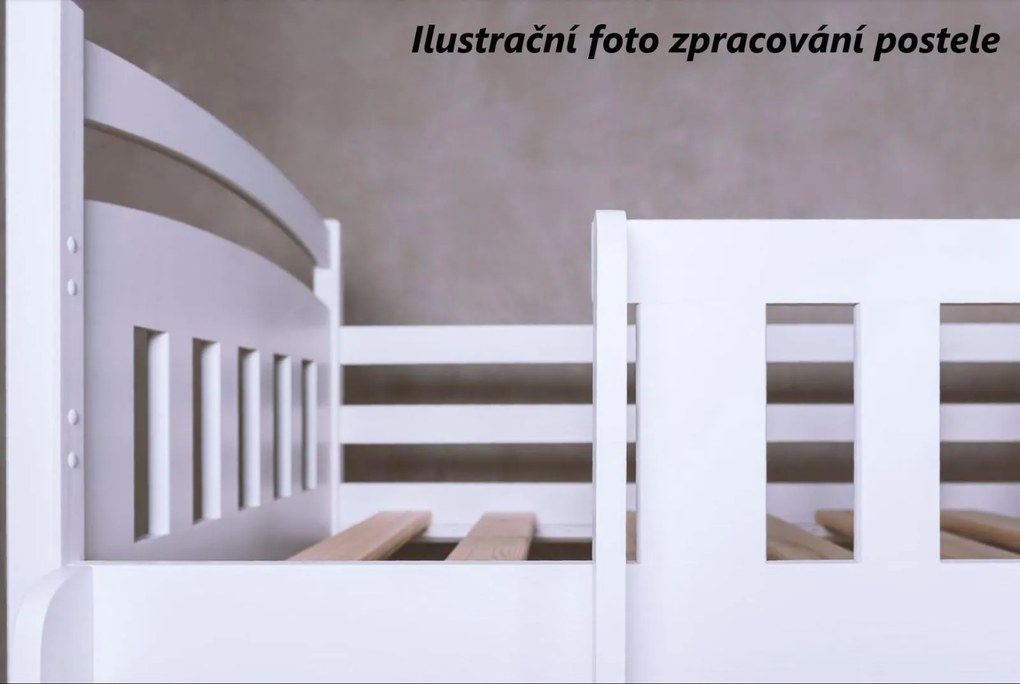 Detská posteľ z masívu borovice KRYŠTOF so šuplíkmi - 200x90 cm - BIELA