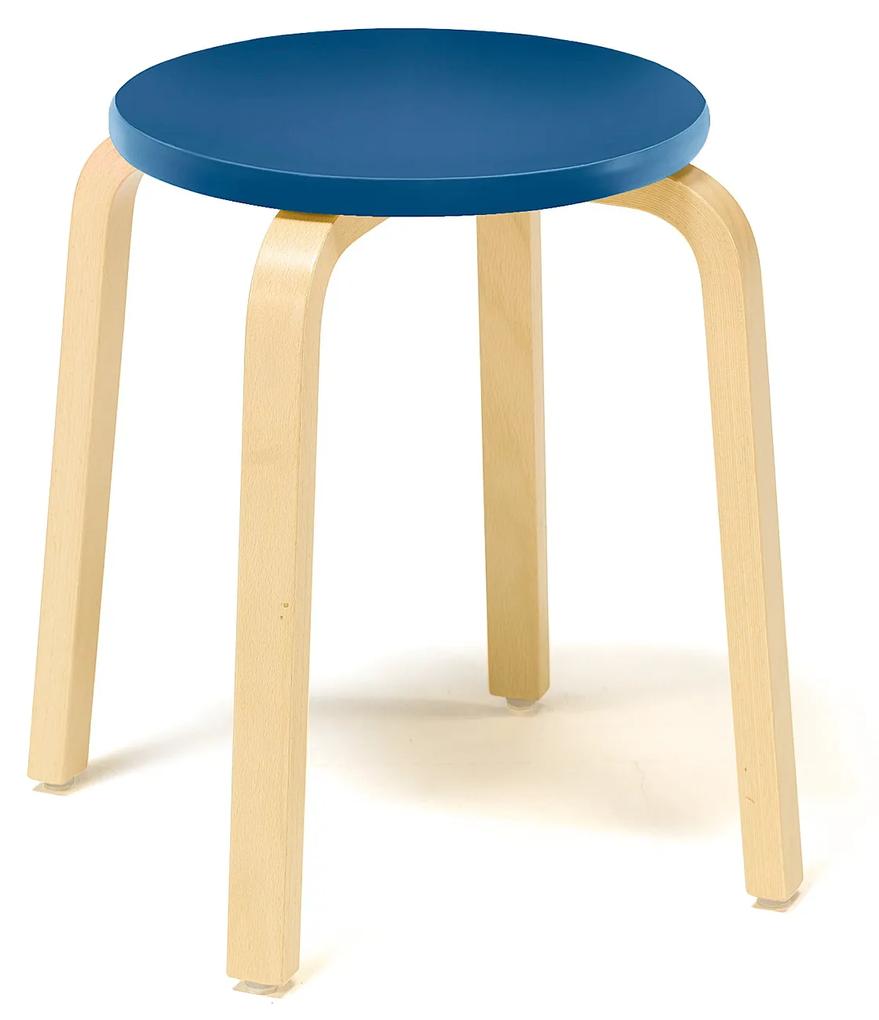 Drevená stolička NEMO, V 430 mm, breza, modrá