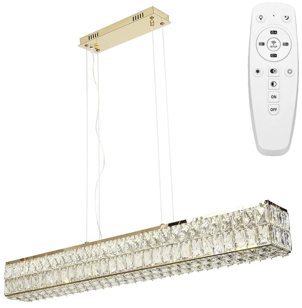 Toolight Toolight, LED krištáľové stropné svietidlo APP1566-CP, zlatá, OSW-06403