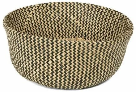 Compactor Pletený úložný košík z morskej trávy Belly, 45 x 36 cm, čierna, L