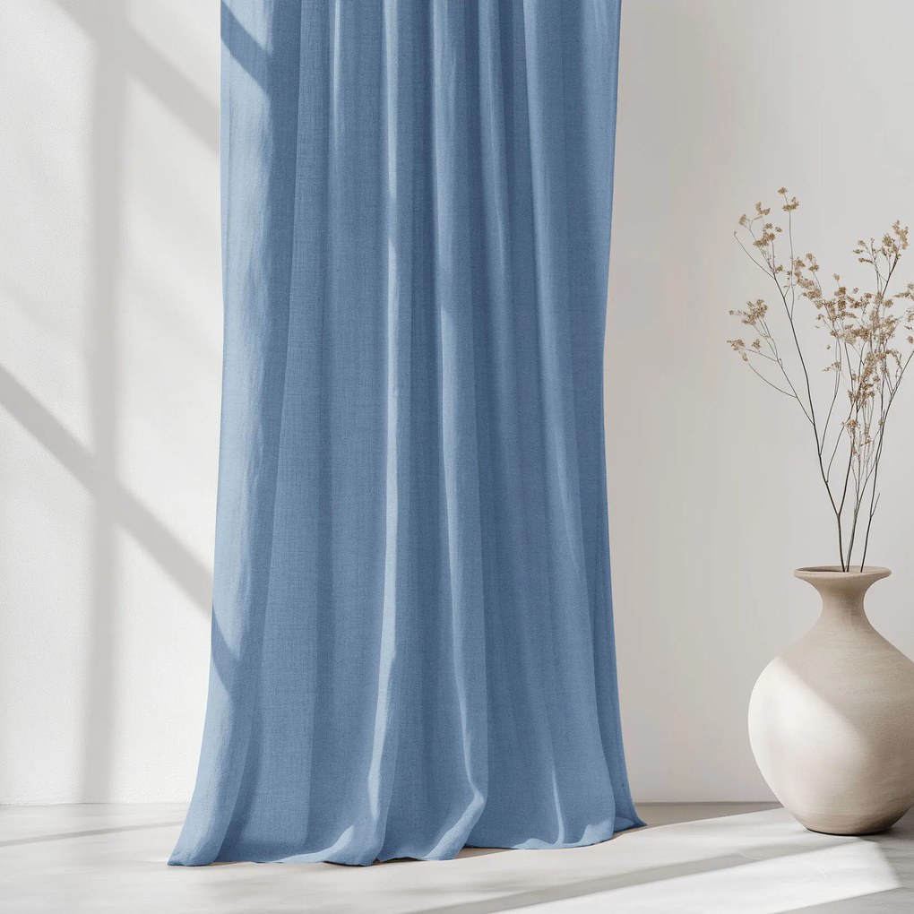 Goldea záves z ľanovej zmesi - modrý 140x145 cm