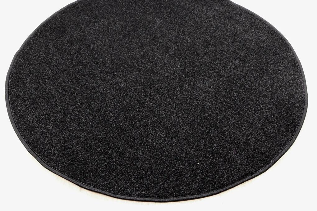 Vopi koberce Kusový koberec Eton čierny 78 kruh - 200x200 (priemer) kruh cm
