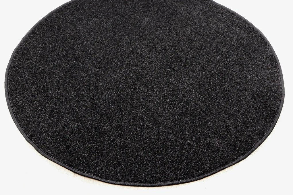 Vopi koberce Kusový koberec Eton čierny 78 kruh - 400x400 (priemer) kruh cm