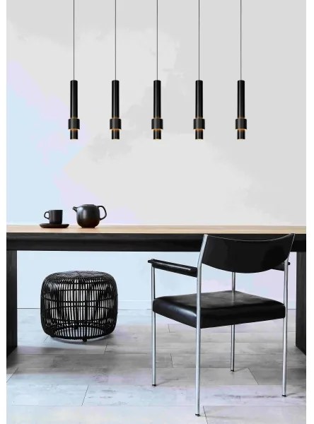 Lucide 24402/30/30 -LED Stmievateľný luster na lanku MARGARY 5xLED/4,2W/230V čierna