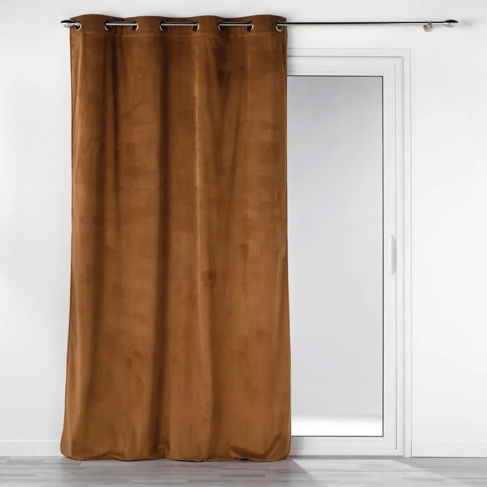 Hnedý menčestrový záves 140x260 cm Casual – douceur d'intérieur