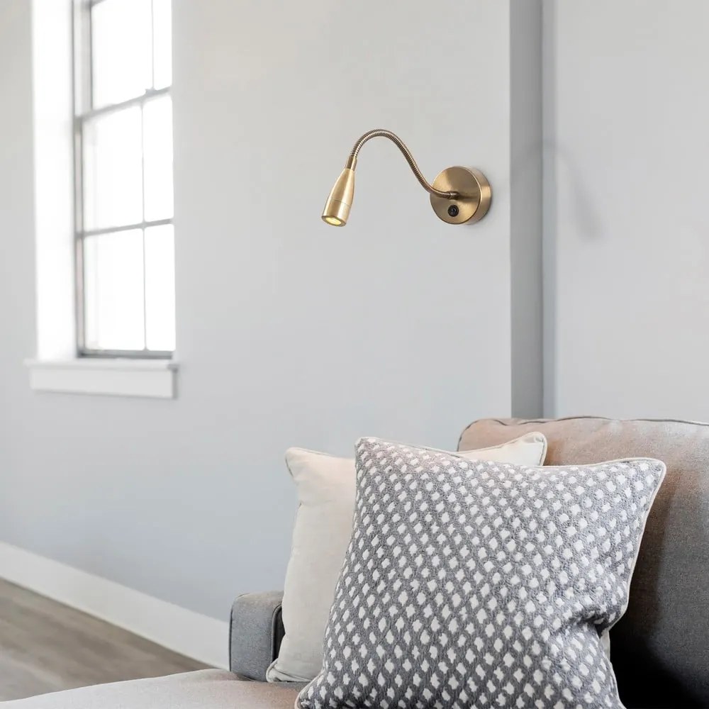 LED nástenné svietidlo v zlatej farbe Reading – Opviq lights