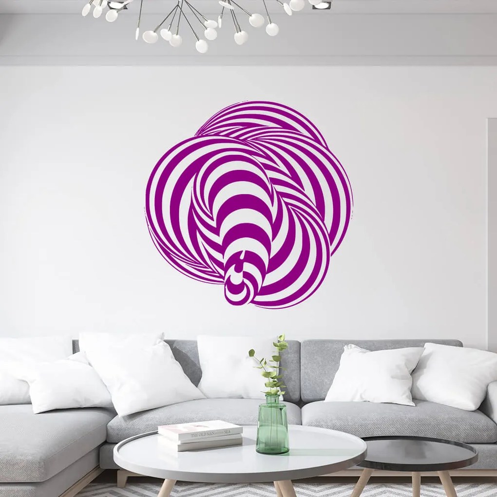 Veselá Stena Samolepka Abstraktná špirála Farba: oranžová, Veľkosť: 80 x 80 cm