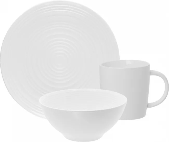 Lunasol - Raňajkový set biely lesklý 12 ks - Gaya RGB (w0015)