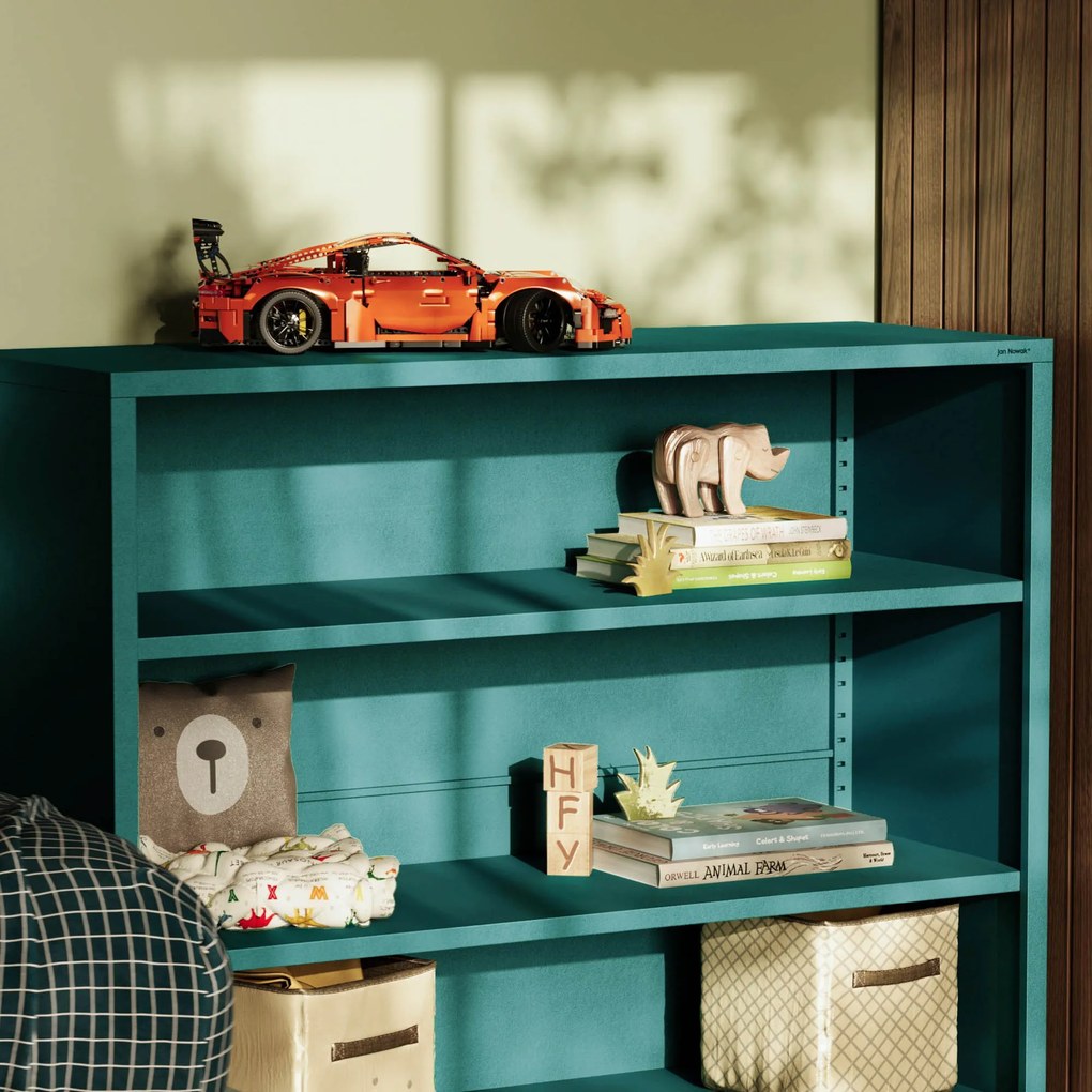 Nízky policový regál LUCA, 1000 x 900 x 350 mm, Modern: morská farba