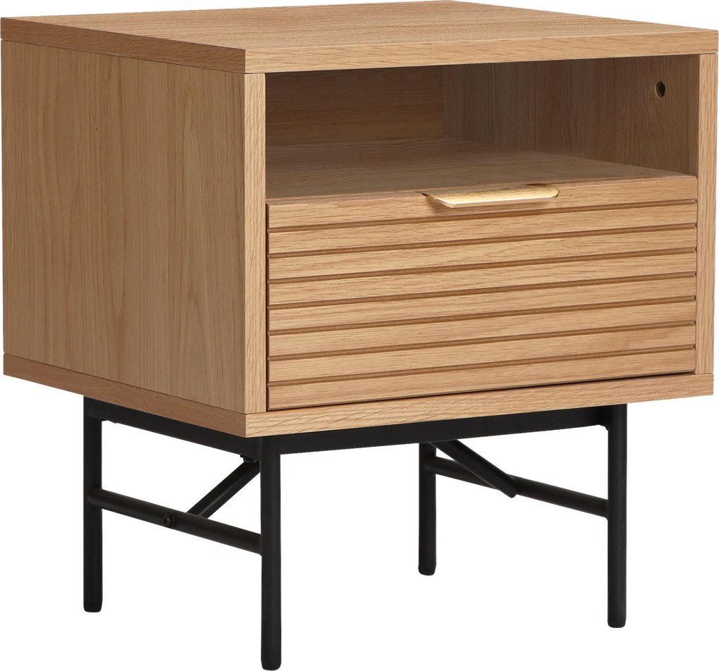 XXXLutz NOČNÝ STOLÍK, dub, čierna, farba duba, 45/50/40 cm Boxxx - Online Only spálne - 001909004901