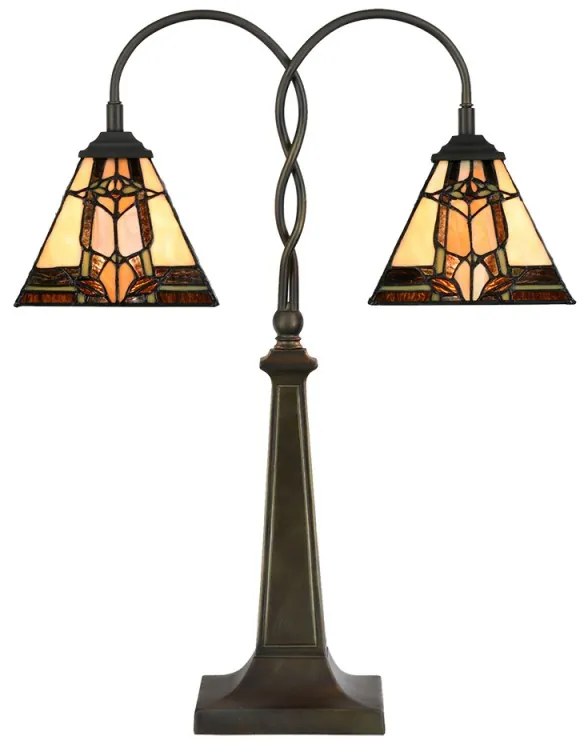 Lampa Tiffany vitráž DOUBLE Ø48*66