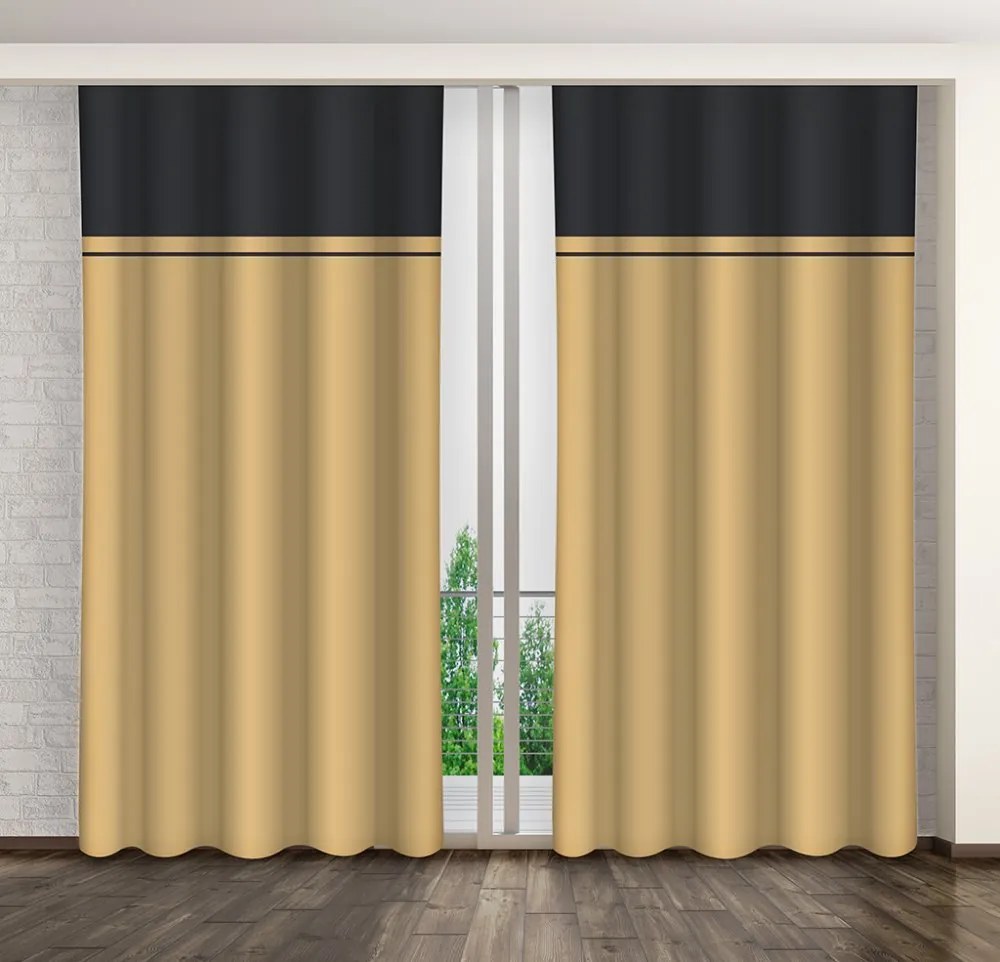 Žltý moderný záves do spálne na štipce Dĺžka: 250 cm