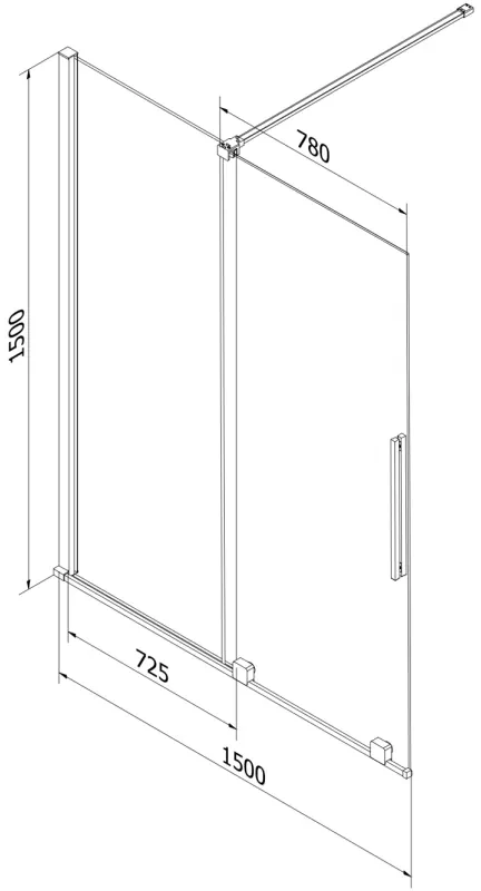 Mexen Velar, 2-krídlová posuvná vaňová zástena 150 x 150 cm, 8mm číre sklo, ružové zlato, 896-150-000-01-60
