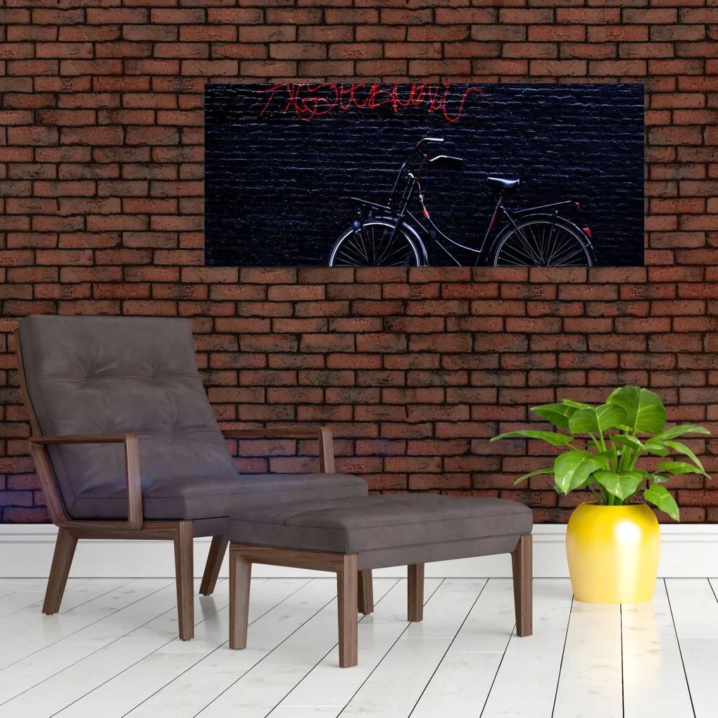 Obraz bicykla v Amsterdame (120x50 cm)