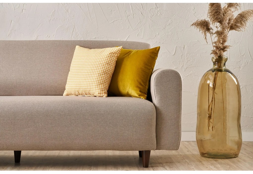 Pohovka trojsedačka Noyalepo L (krémová + orech). Akcia -19%. Vlastná spoľahlivá doprava až k Vám domov. 1106694