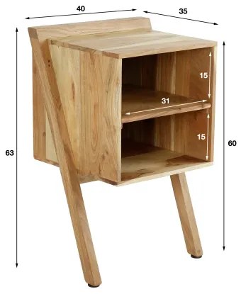 Nočný stolík 20-87 Angle Drevo Acacia  - Komfort-nábytok