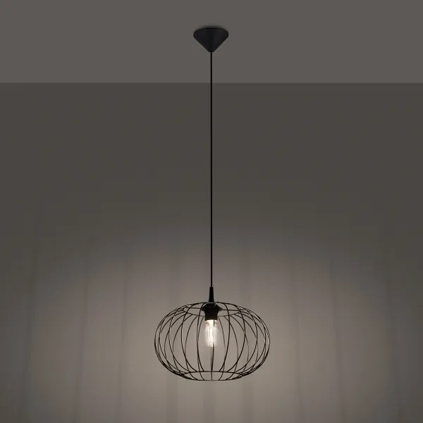 Sollux SL.1185 - Luster na lanku TSUNO 1xE27/15W/230V čierna