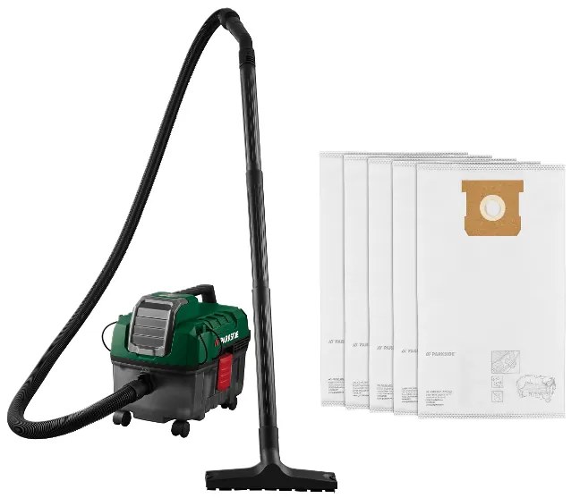 Parkside®  Aku vysávač na mokré a suché vysávanie – bez akumulátora + Filtračné vrecká z netkanej textílie do vysávača, 5 kusov  (800010633)