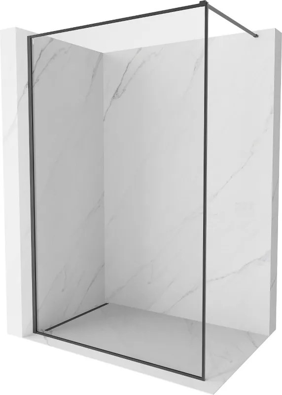 Mexen Kioto-F, sprchová zástena s rámom 70 x 202 cm, 8 mm číre sklo, grafitový profil, 800-070-104-66-00