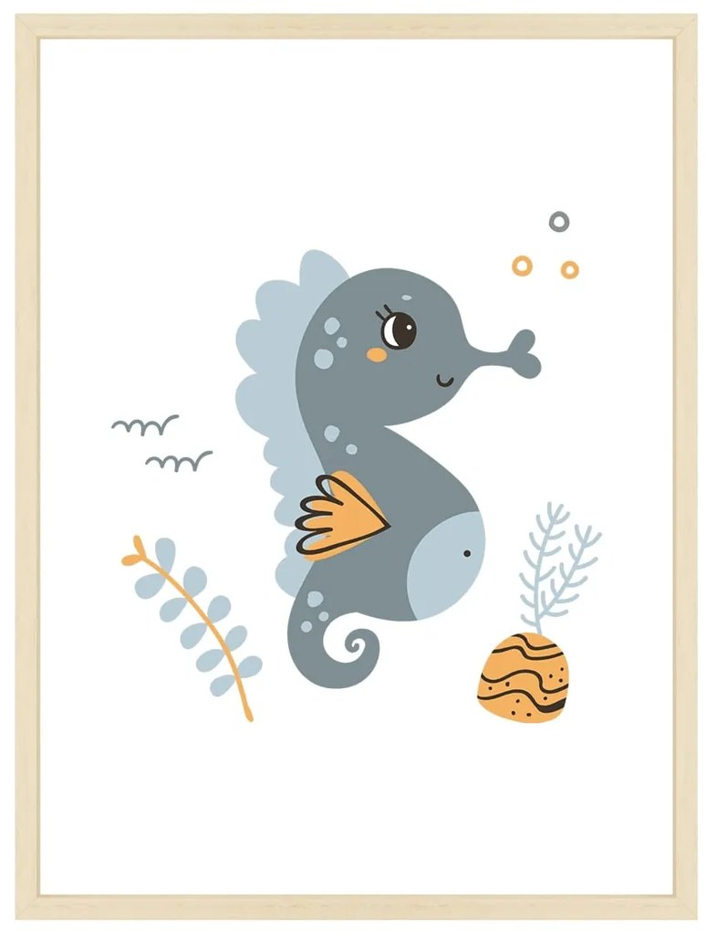 Underwater World - morský koník - obraz do detskej izby Bez rámu  | Dolope