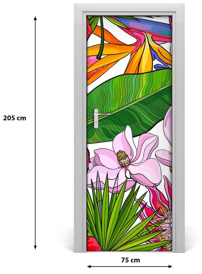 Samolepiace fototapety na dvere havajský vzor 75x205 cm