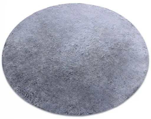 Okrúhly prateľný koberec LAPIN shaggy, čierny / slonová kosť