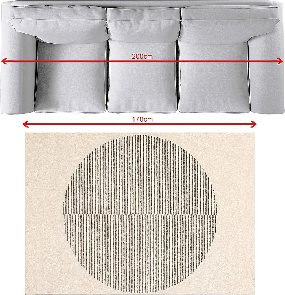 Koberec Sevilla paper white/grey 120x170cm
