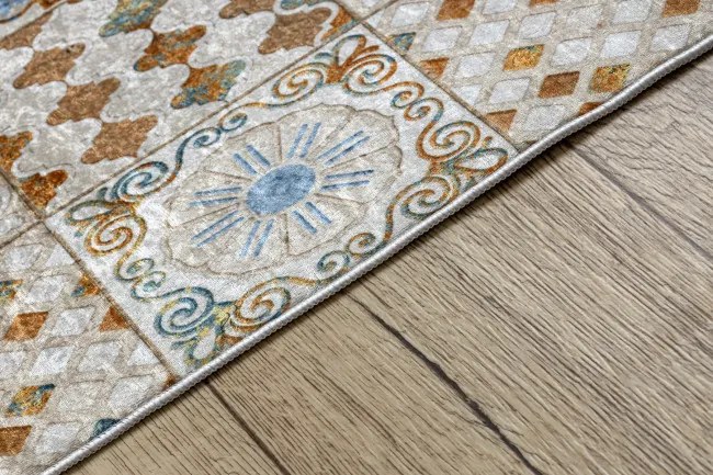 Protišmykový koberec / behúň ANDRE 53010 béžový / modrý